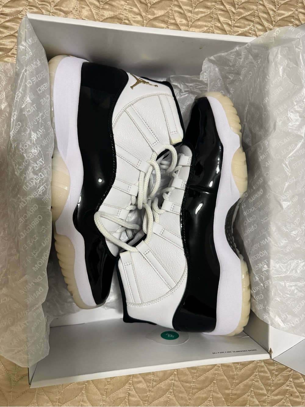 Jordan Women's Air Jordan 11 Low - White/Black with Gold Jumpman